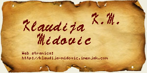 Klaudija Midović vizit kartica